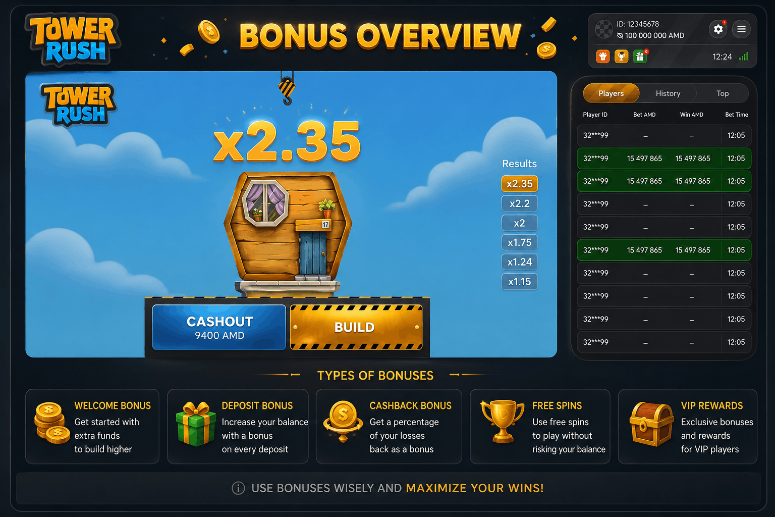 How to claim Tower Rush welcome bonus — register, deposit, activate in 3 steps