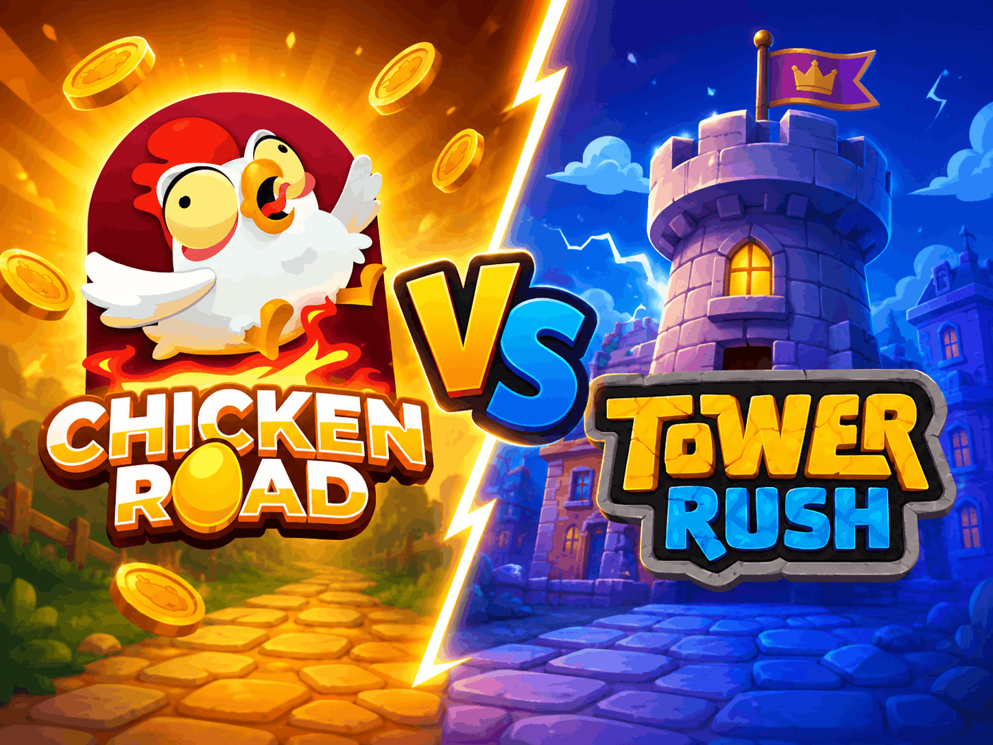 Tower Rush vs Chicken Road — side-by-side crash game comparison for Indian players